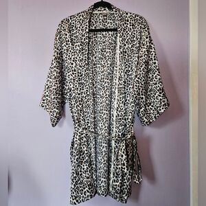 Vintage: Victoria's Secret Satin Leopard Print Robe, Size OS